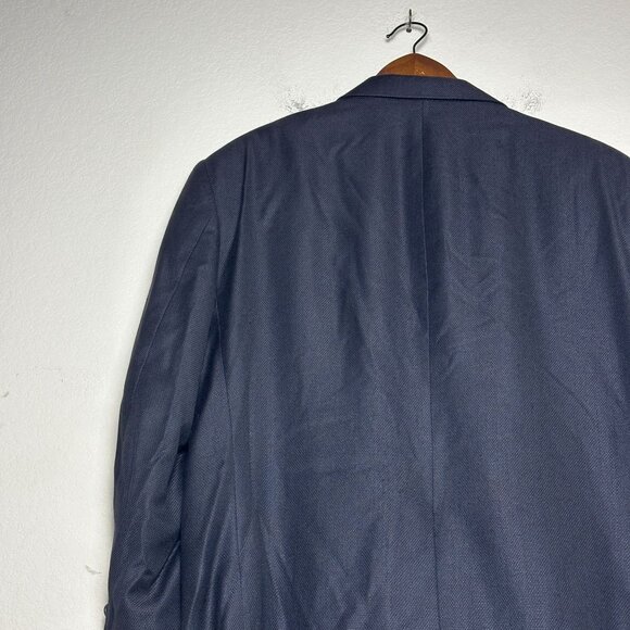 Nordstrom Silk Wool Blazer Coat Jacket Men 44R Blue Formal Classic Business - Picture 16 of 16